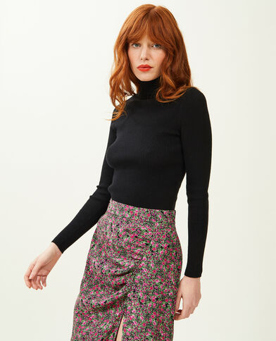 Pull col roulé maille côtelée noir - Pimkie