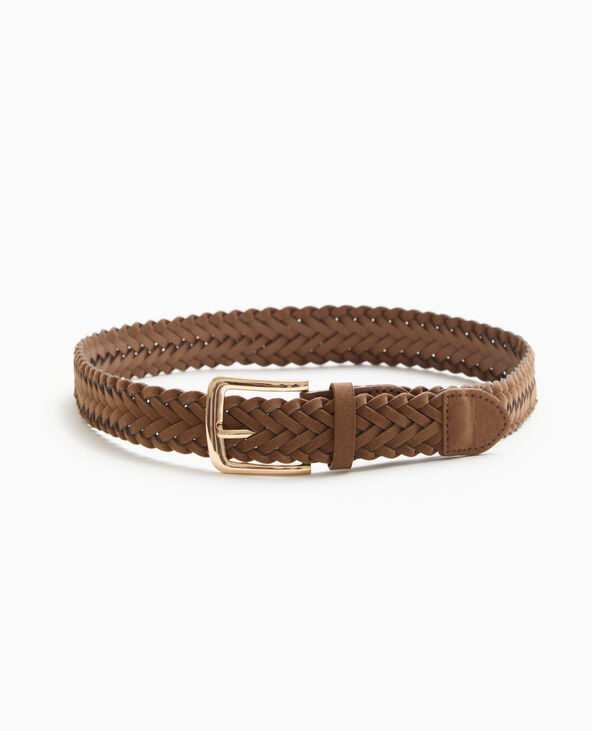 Ceinture tressée en suédine beige - Pimkie