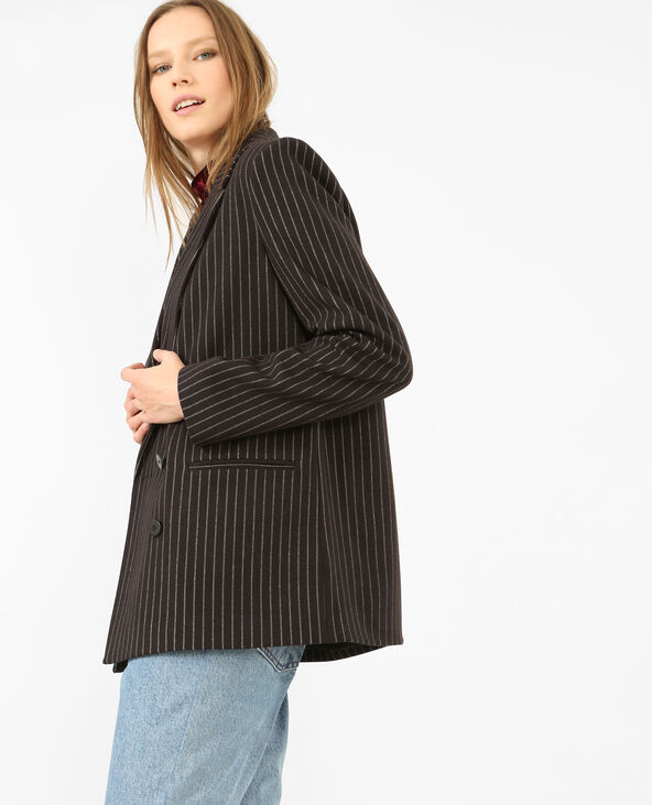 Blazer épais à rayures bleu marine - Pimkie