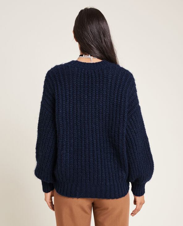Gilet en grosses mailles bleu marine - Pimkie