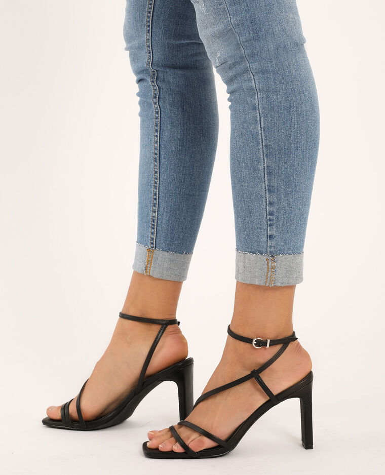 sandale a talon noir