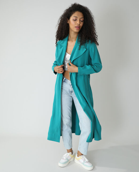 Trench long vert émeraude - Pimkie