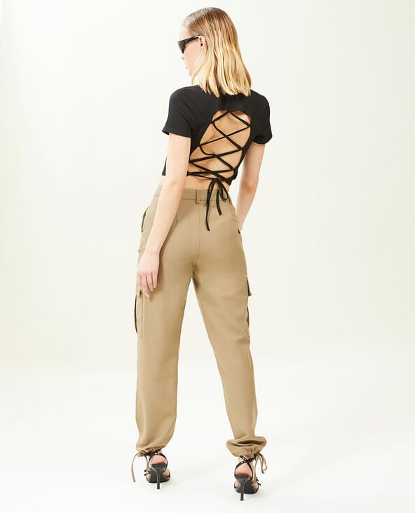 Pantalon cargo bas resserrables vert kaki - Pimkie