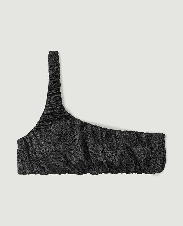 Haut de maillot bandeau asymétrique noir - Pimkie