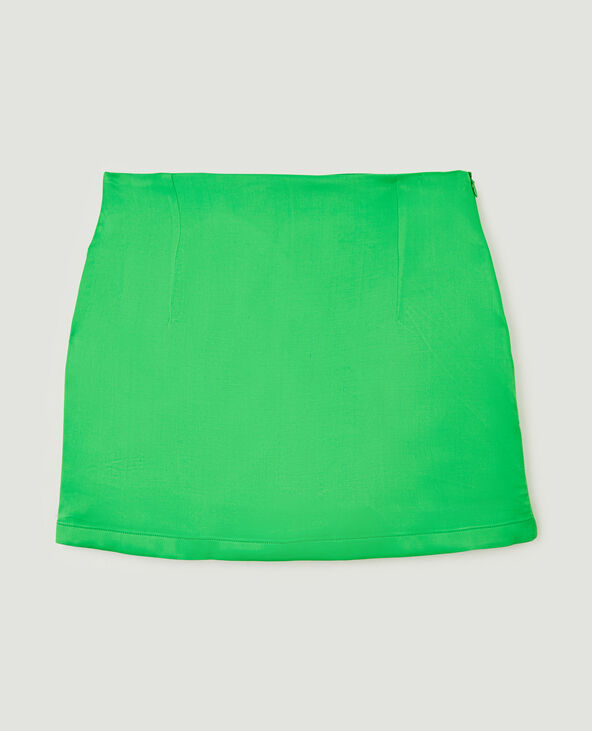 Jupe-short en tissu satiné vert - Pimkie