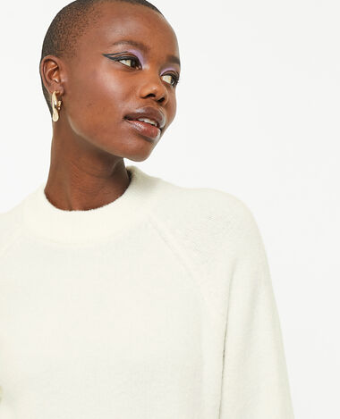Pull col rond avec laine blanc - Pimkie