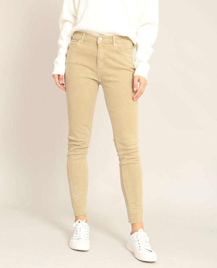 pantalon skinny beige
