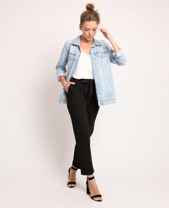 Pantalon city à ceinture noir - Pimkie