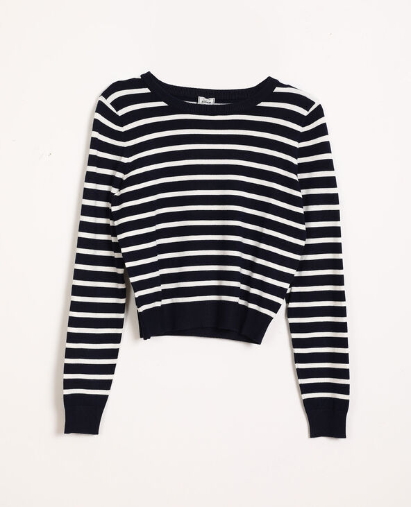 Pull rayé bleu marine - Pimkie