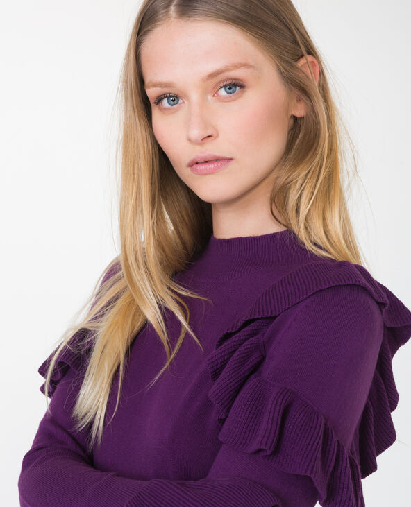 Robe pull à volants violet - Pimkie