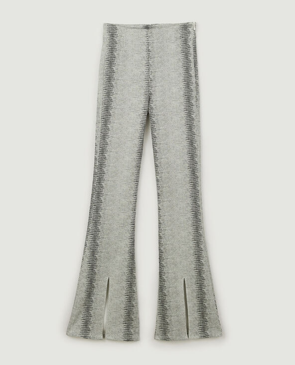 Pantalon flare enduit python blanc - Pimkie