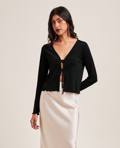 Gilet en maille fluide noir - Pimkie