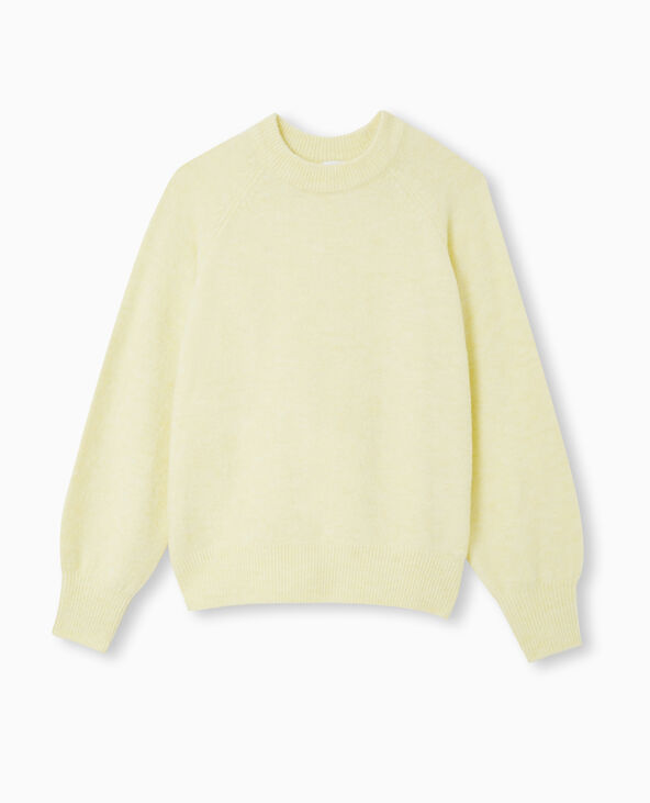 Pull oversize col rond manches raglan Jaune pâle - Pimkie