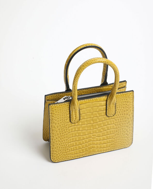 Mini sac croco jaune - Pimkie