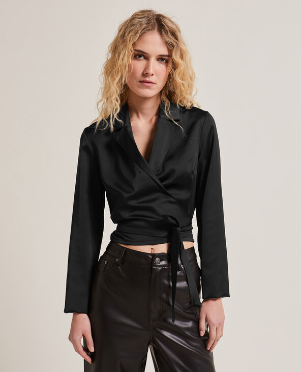 Chemise cache-coeur noir - Pimkie
