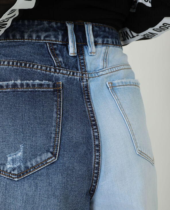 Jean straight bicolore bleu - Pimkie