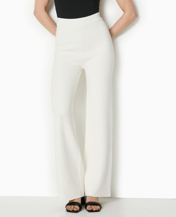 Pantalon droit en tricot blanc - Pimkie
