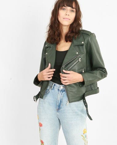Veste biker vert foncé - Pimkie