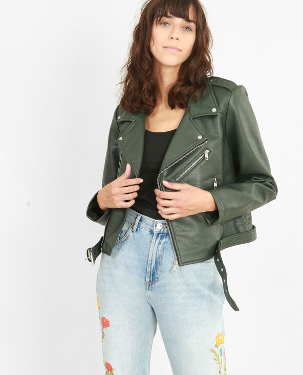 Veste biker vert foncé - Pimkie