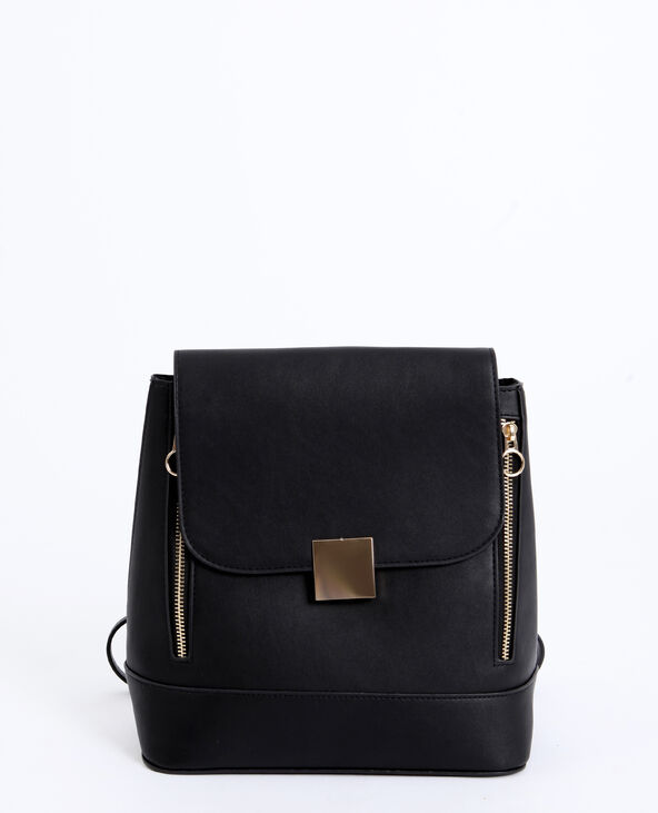 Sac à dos en simili cuir noir - Pimkie