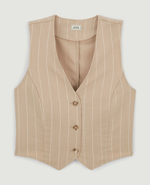 gilet barman femme beige