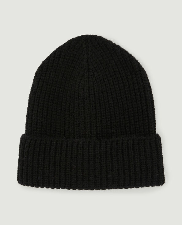 Bonnet avec revers noir - Pimkie