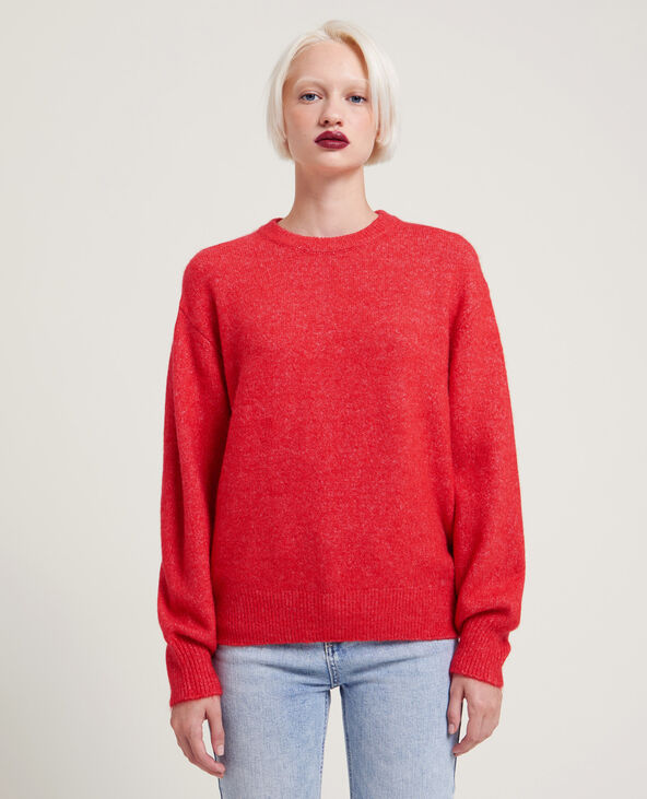 Pull col rond rouge - Pimkie