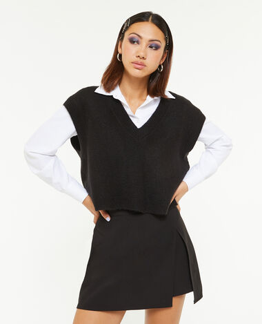 Pull sans manche cropped noir - Pimkie