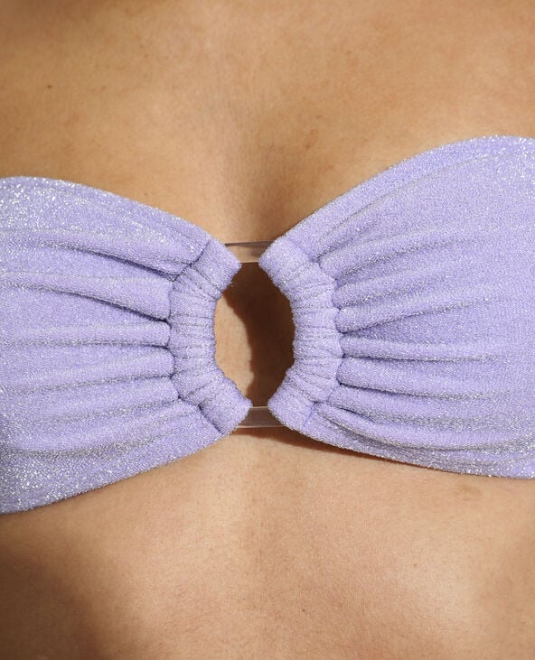Haut de maillot de bain bandeau pailleté lilas - Pimkie
