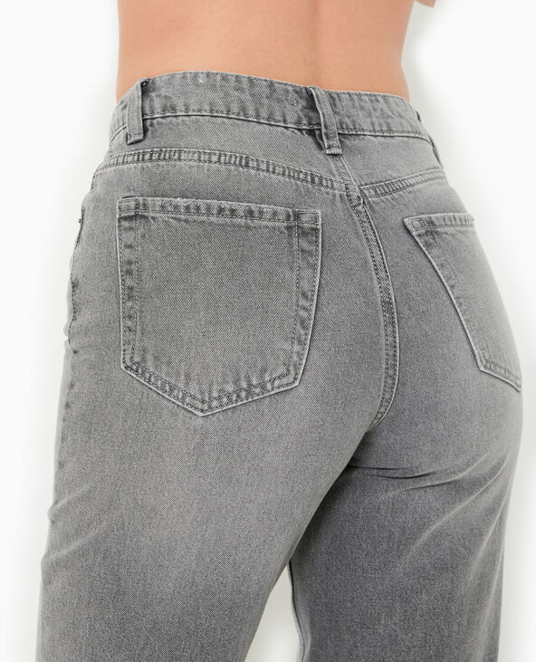 Jean mom taille haute gris clair - Pimkie