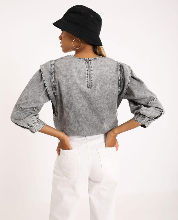 Blouse en jean gris clair - Pimkie