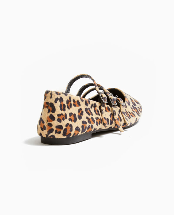 Ballerines motif léopard avec 3 brides beige - Pimkie
