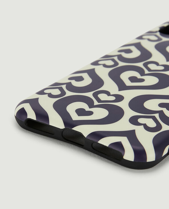 Coque iPhone "cœurs" blanc - Pimkie