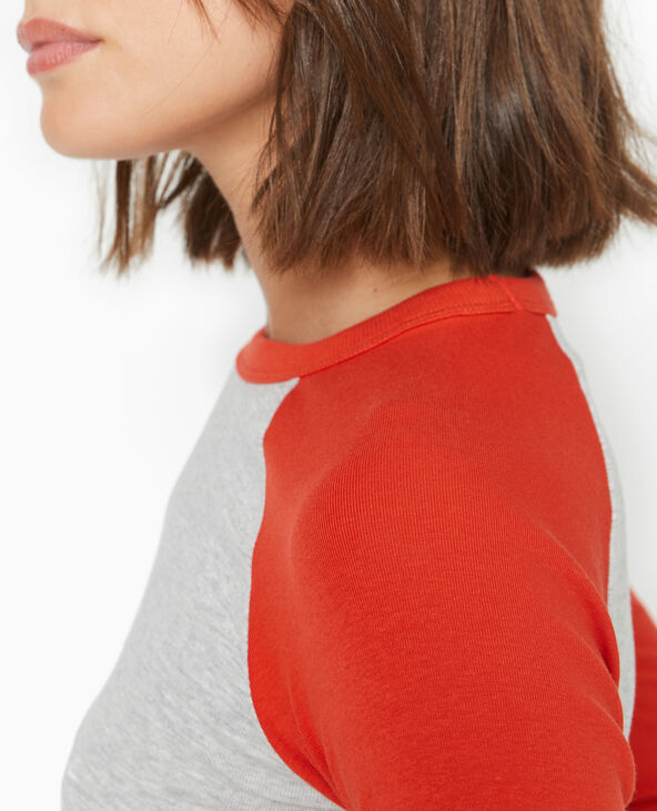 T-shirt manches longues raglan rouge - Pimkie