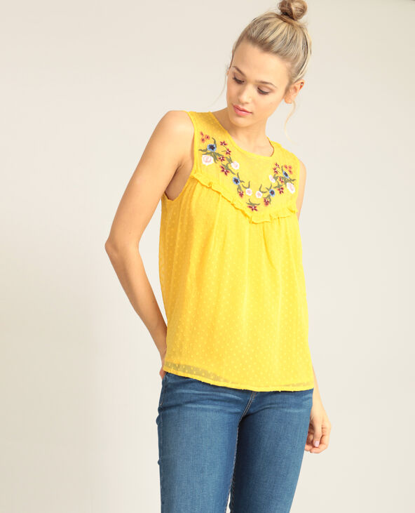 Blouse en plumetis jaune ocre - Pimkie
