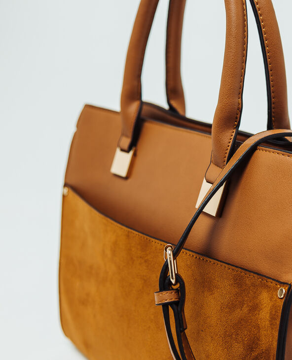 Sac cabas en faux cuir camel - Pimkie