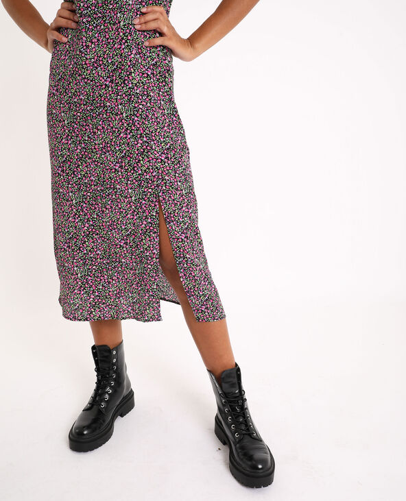 Robe longue à fleurs noir - Pimkie