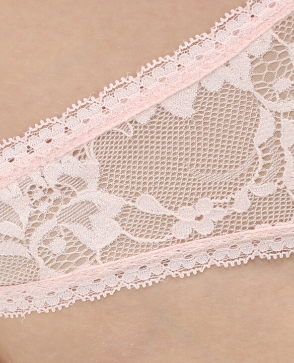 Lot de strings dentelle rose clair - Pimkie