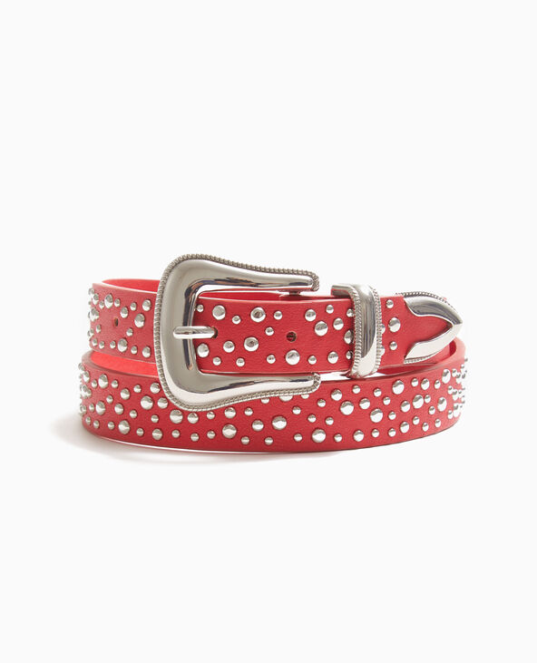 Ceinture avec boucle western et clous rouge - Pimkie