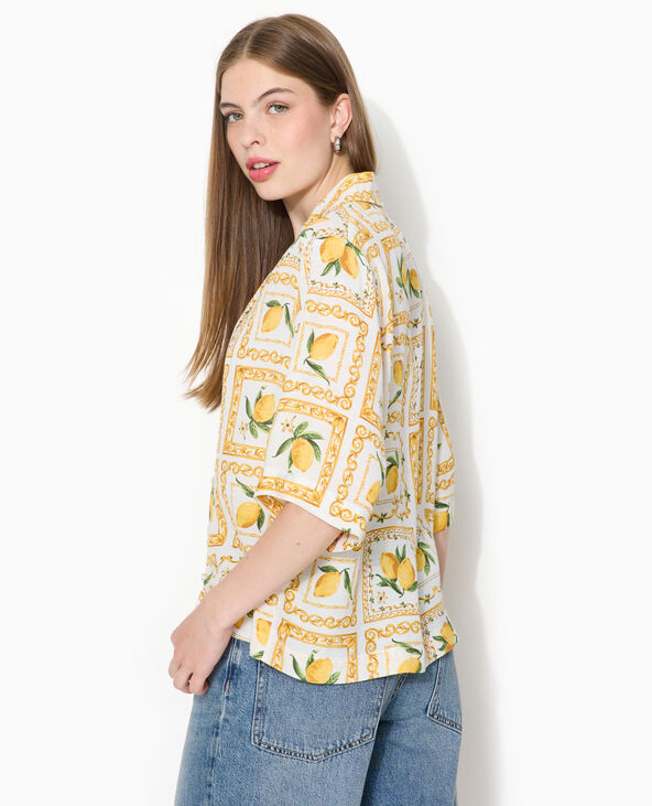 Chemise manches courtes motif citrons jaune - Pimkie