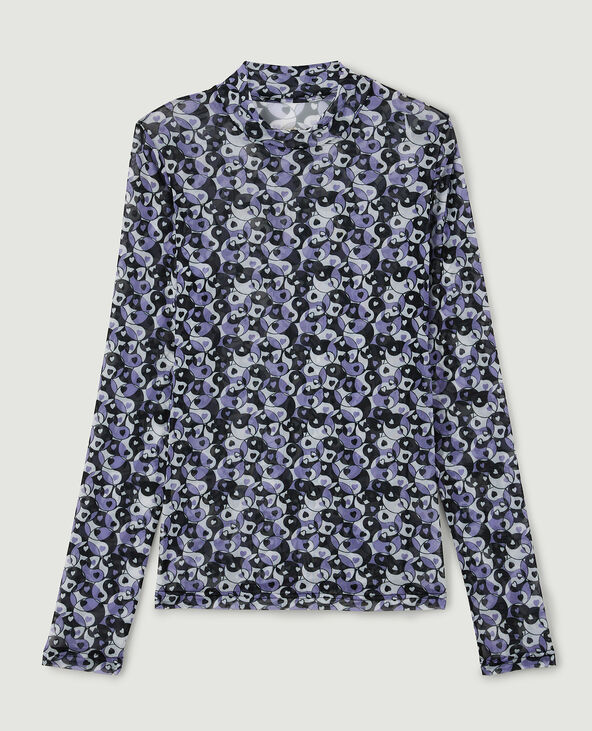 Top en mesh imprimé Yin/Yang violet - Pimkie