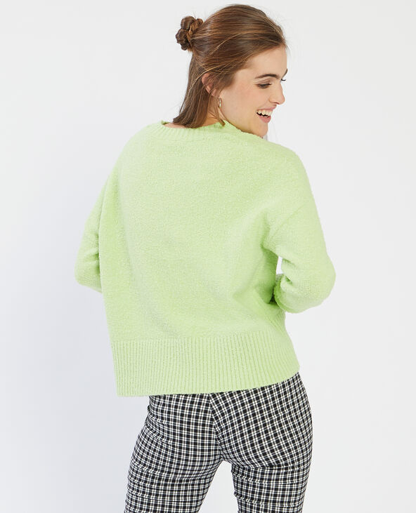 Pull maille bouclette vert anis - Pimkie