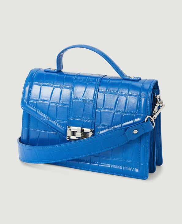 Sac boxy effet croco bleu marine - Pimkie
