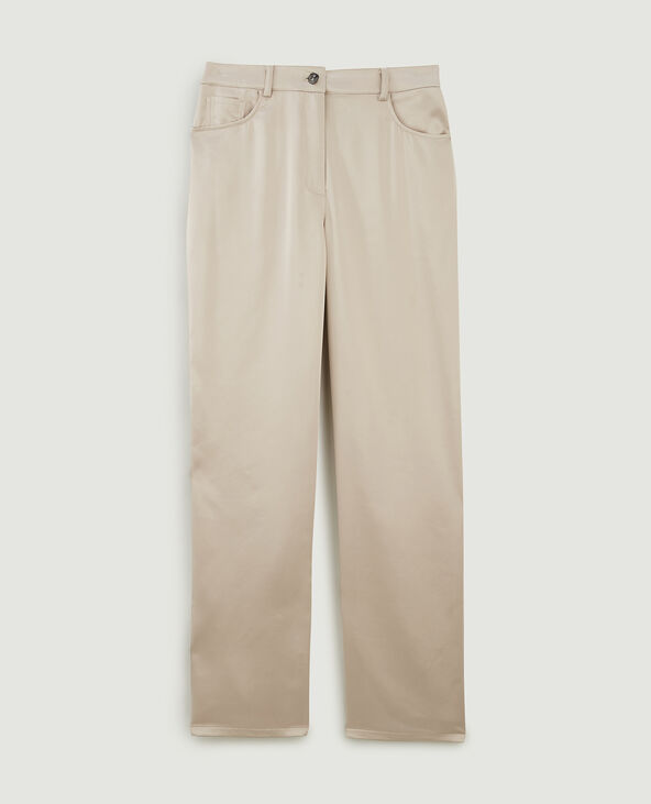 Pantalon droit en satin écru - Pimkie