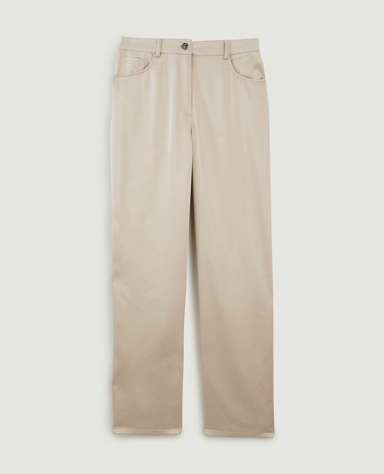 Pantalon droit en satin écru - Pimkie