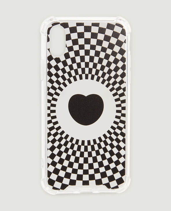Coque de téléphone motif cœur psychédélique noir - Pimkie
