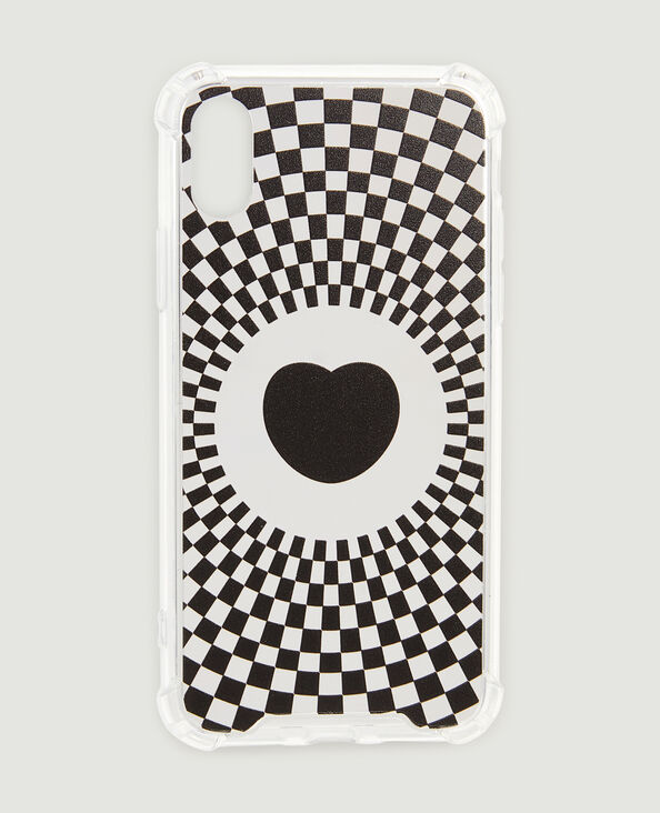 Coque de téléphone motif cœur psychédélique noir - Pimkie