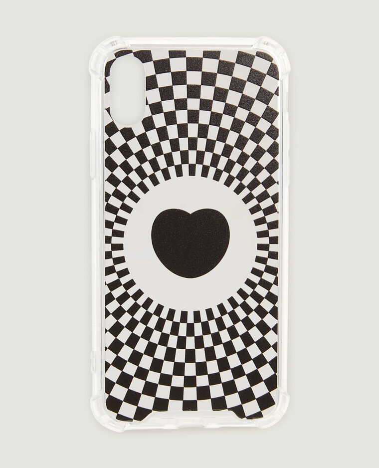 Coque de téléphone motif cœur psychédélique noir - Pimkie