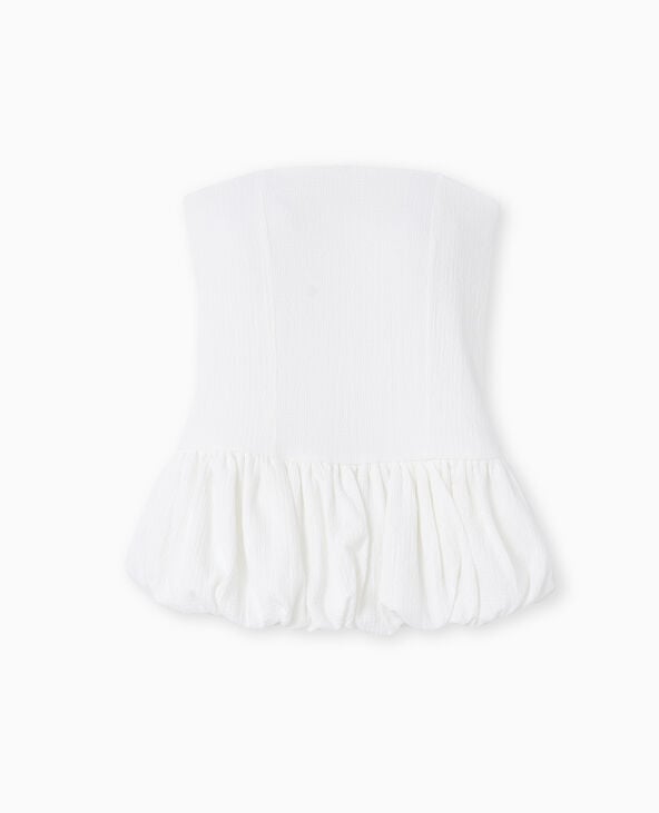 Top bustier avec empiècement balloon blanc - Pimkie