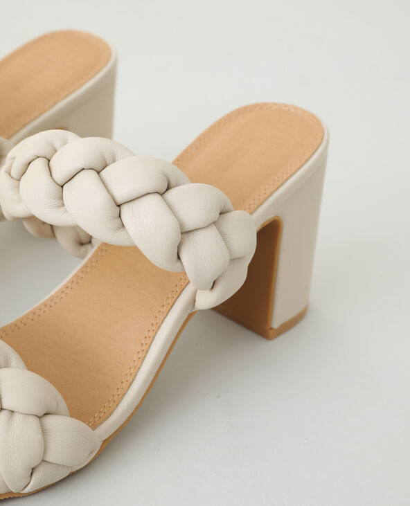 Mules à talons tressées rose clair - Pimkie